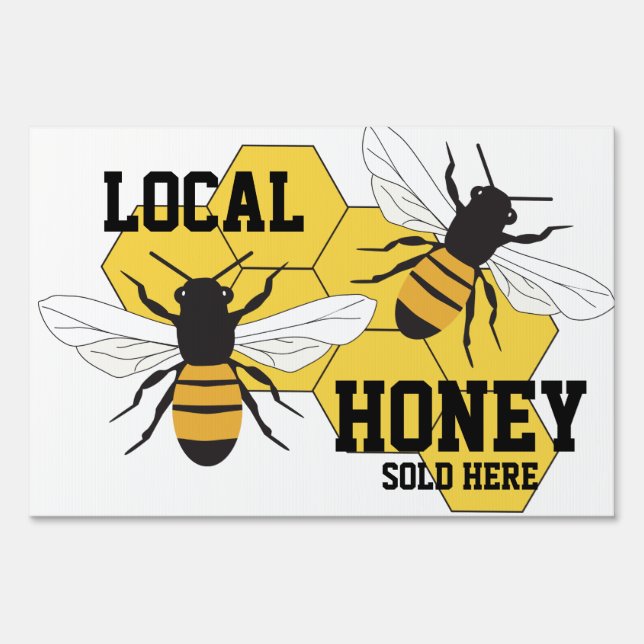 Beekeeper Honey Sold Here Farm Stand Lg Yard Sign (Front)