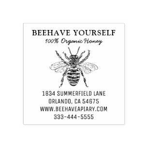 Beekeeper Honeybee Honey Apiary Bee Farm Rubber Stamp