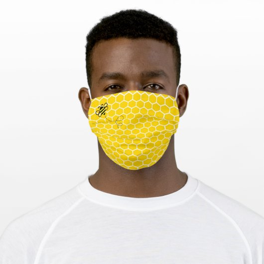 Beekeeper Honeycomb With Bee Adult Cloth Face Mask (Worn)