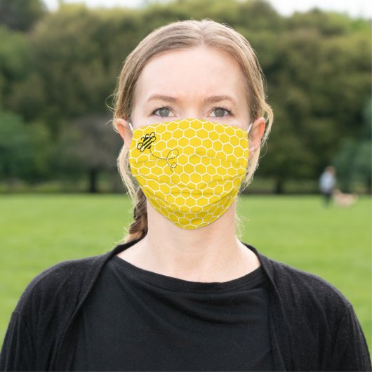 Beekeeper Honeycomb With Bee Adult Cloth Face Mask (Outside)