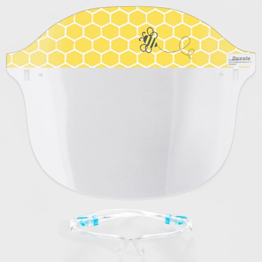 Beekeeper Honeycomb With Buzzing Bee Face Shield (Front w/Glasses)