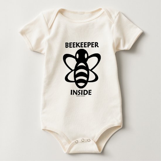Beekeeper Inside (Black White Bee Drawing) Baby Bodysuit