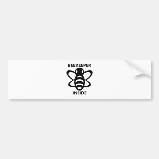 Beekeeper Inside (Black White Bee Drawing) Bumper Sticker