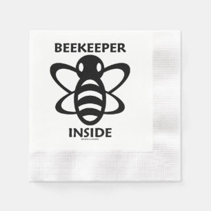 Beekeeper Inside Black White Bee Drawing Napkins