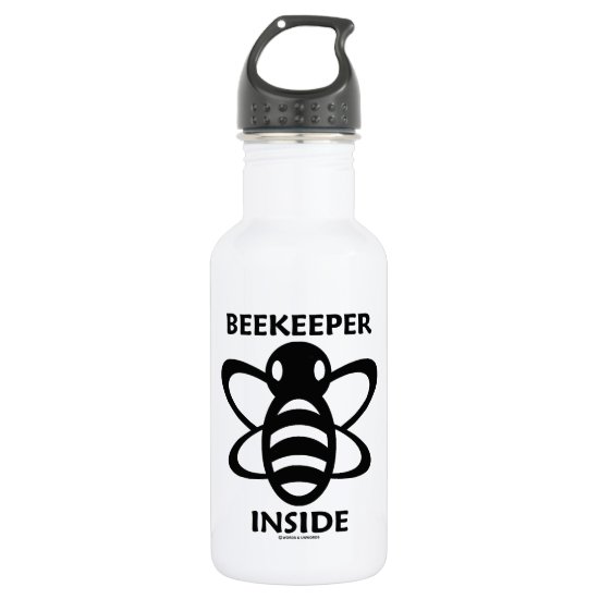 Beekeeper Inside (Black White Bee Drawing) Water Bottle