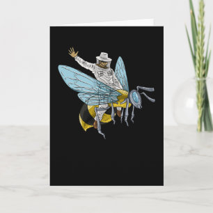 Beekeeper On Honeybee bee keeper Funny Card