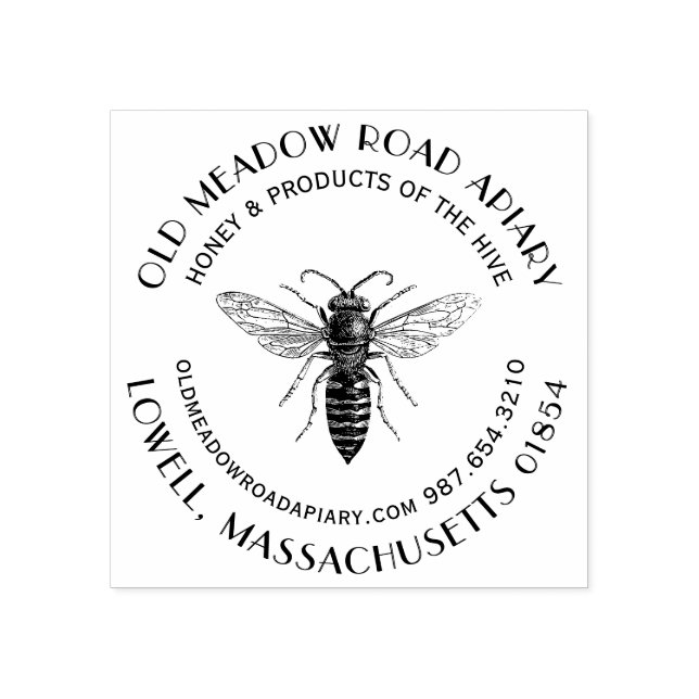 Beekeeper Queen Bee Honey Custom Logo Apiary Stamp (Imprint)