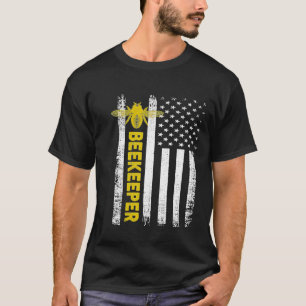 Beekeeper Retro Style Patriotic Bee T-Shirt