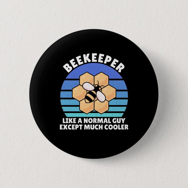 Beekeeper Retro Vintage Button (Front)