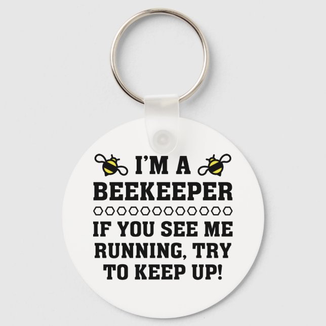 Beekeeper Running Keychain (Front)