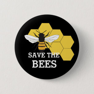 Beekeeper Save the Bees Button