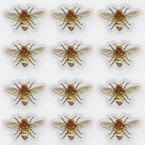 Beekeeper Vintage Gold Honeybee Waterproof Label