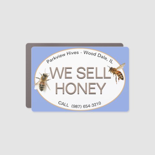 Beekeeper We Sell Honey Car Magnet Realistic Bees