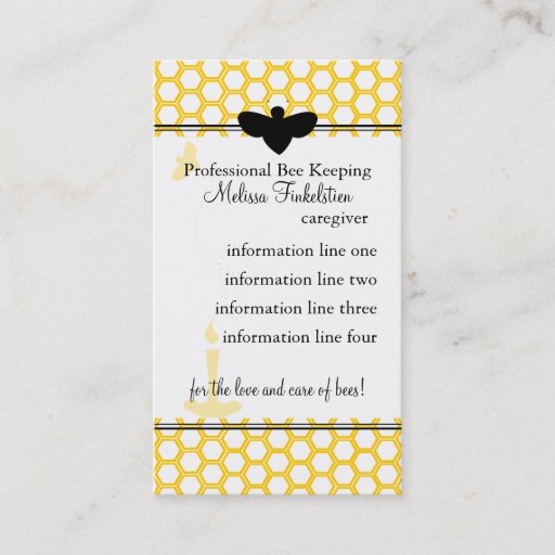 Customizable Beekeepers Card Business Card