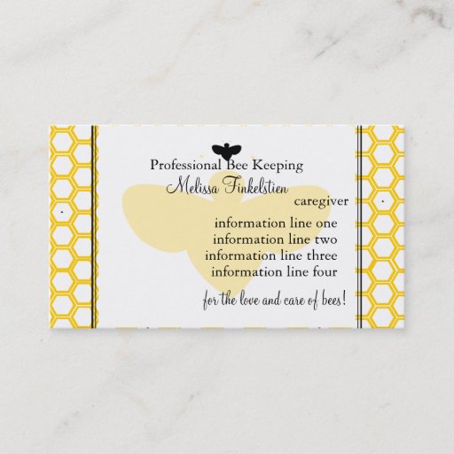 Customizable Beekeepers Card Business Card Templates