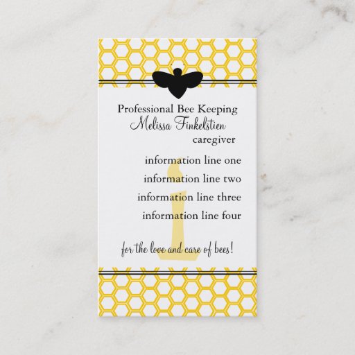 Customizable Beekeepers Card Business Card Template