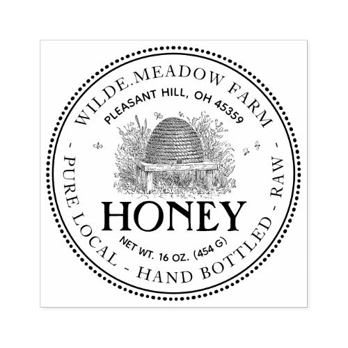Beekeepers Honey Stamp with Vintage Skep Apiary