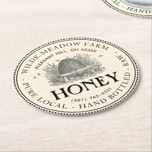 Beekeeper's Ivory Skep Honey Promotional Coaster
