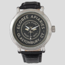 Beekeeper's Promotional Black Bee Apiary Name  Watch
