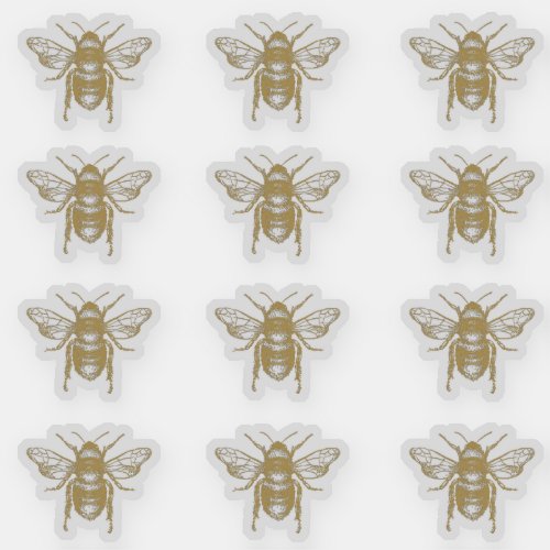 Beekeepers Transparent Dark Gold Honeybee Sticker