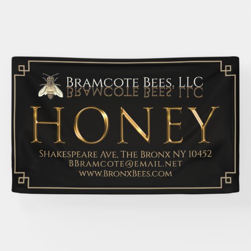 Beekeepers Vinyl Banner Black Gold Honey bee