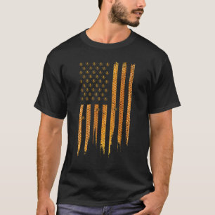 Beekeeping American Flag Honeycomb Honey Bees Beek T-Shirt
