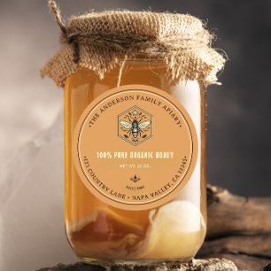 Beekeeping Apiary Logo Design Honey Jar Label