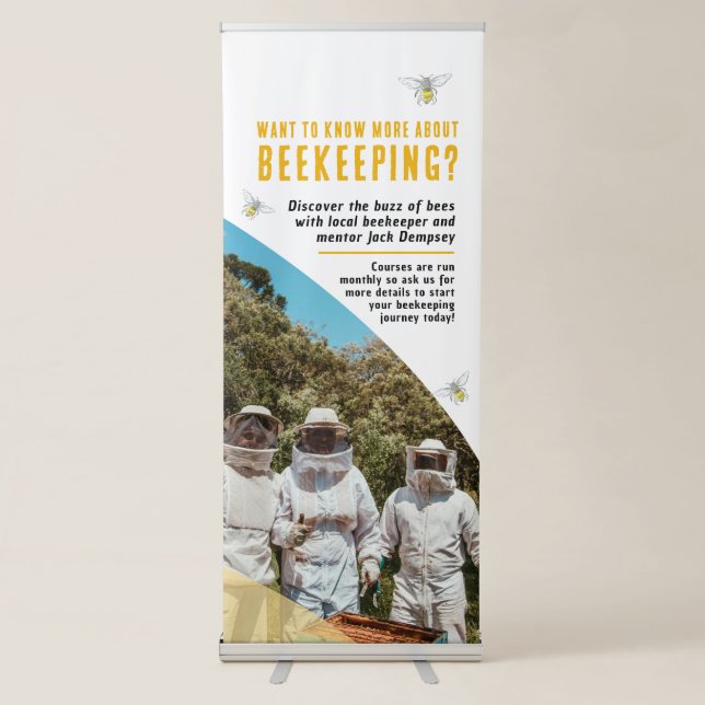Beekeeping course photo and bees banner (Front)