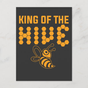 Beekeeping King Of The Hive Beekeeper Honeycomb Postcard