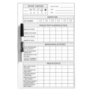 beekeeping log - Honey Bee Farming Tracker Dry Erase Board