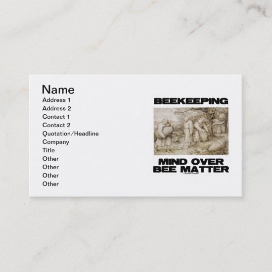Beekeeping Mind Over Bee Matter (Beehives) Business Card