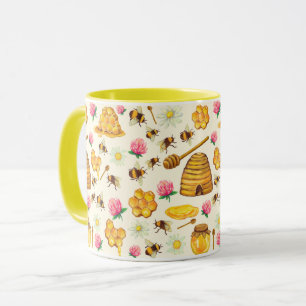 Beekeeping pattern mug
