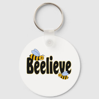 Beelieve in Black Keychain