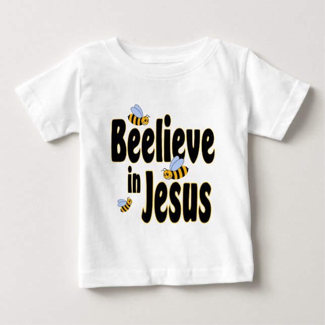 Beelieve in Jesus Black Baby T-Shirt (Front)