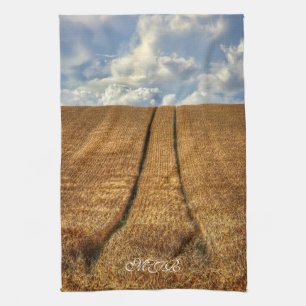 Been and Gone wheat field with Tractor Tracks Towel