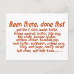 Been There, Done That Postcard at Zazzle