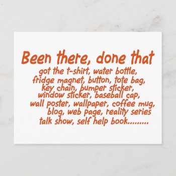 Been There  Done That Postcard by JeanC_PurpleDucky at Zazzle