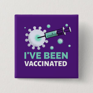 Been Vaccinated Covid Teal Purple Button