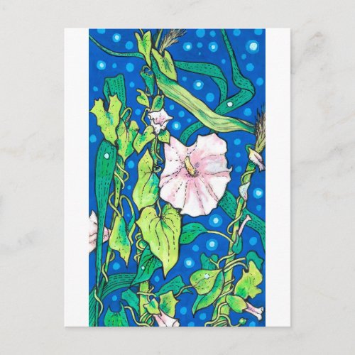 Beendweed Reed Summer Wildflowers Floral Painting  Postcard