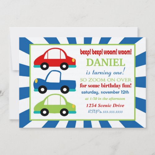 Beep Beep Birthday Party Invitation