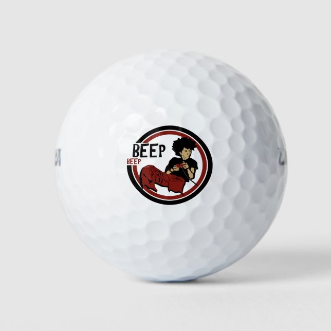 Beep Beep Gamer Golf Balls (Front)