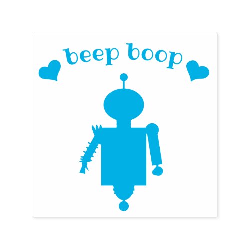 Beep Boop Cute Robot Stamp