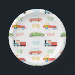 Beep Honk Choo Paper Plates<br><div class="desc">Beep honk choo paper plates perfect for birthday celebrations. Coordinated invitation and paper napkin available.</div>