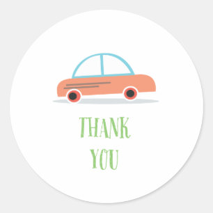 Beep Honk Kid's boy birthday Party Favor sticker