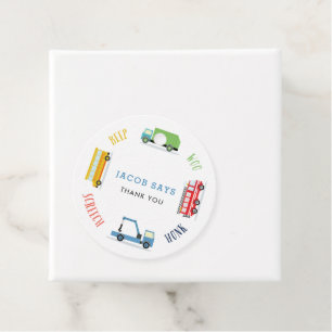Beep screech woo blue birthday party favor tags