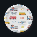 Beep Vroom Woo airplane2 all over Paper Plates<br><div class="desc">Beep Vroom Woo paper plates perfect for birthday celebrations. Coordinated invitation and paper cup available.</div>