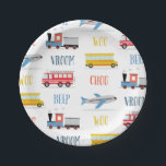 Beep Vroom Woo airplane2 all over Paper Plates<br><div class="desc">Beep Vroom Woo paper plates perfect for birthday celebrations. Coordinated invitation and paper cup available.</div>