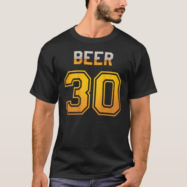 Beer 30 Baseball Style Jersey Uniform T-Shirt (Front)