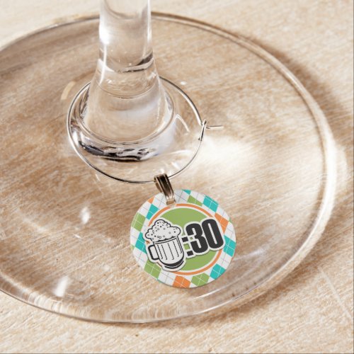 Beer30 on Colorful Argyle Pattern Wine Glass Charm