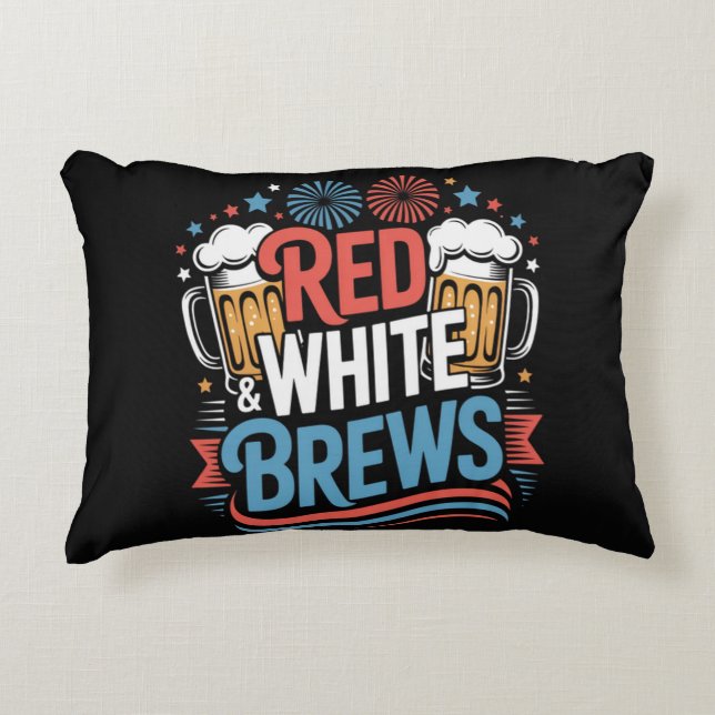 Beer 4th of July Accent Pillow (Front)
